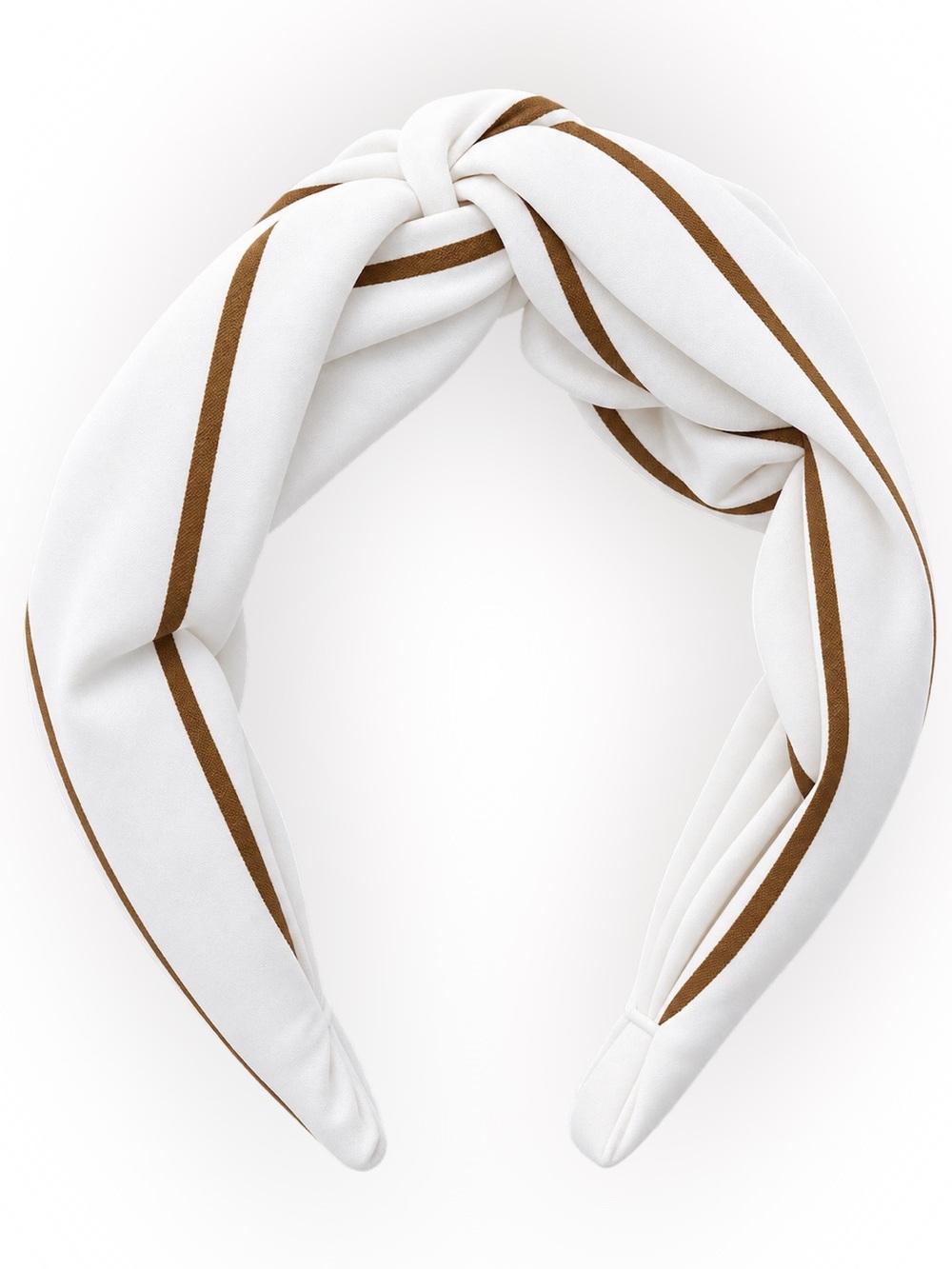 J. Crew Factory Cotton Poplin Twist Headband - White/Brown Stripe - NWT